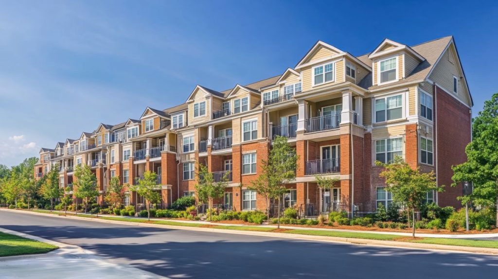Exterior view of a modern stacked townhouse in the Greater Toronto Area (GTA) managed by ICON Property Management
