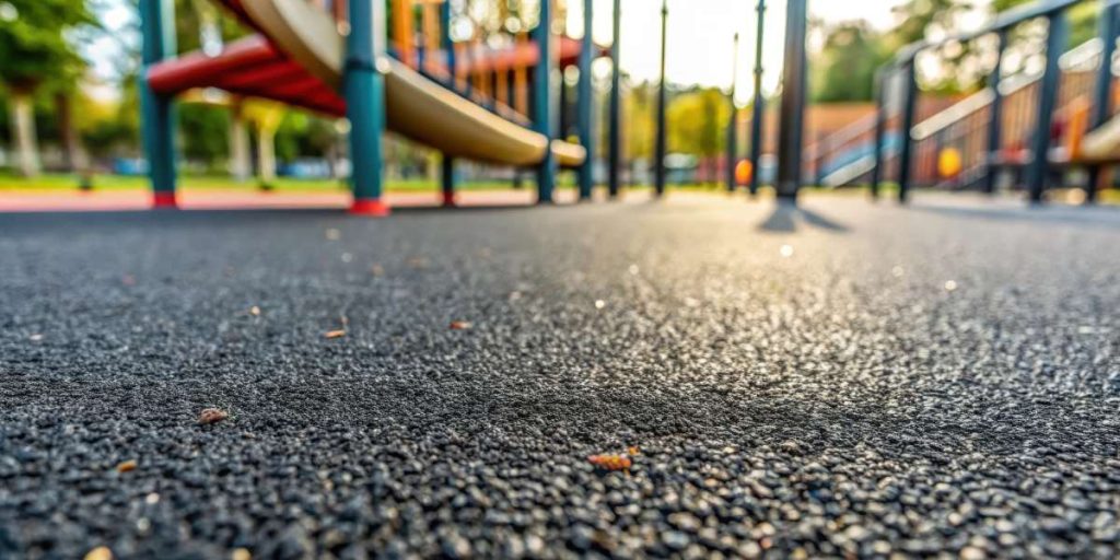 A close up of playground surfacing.