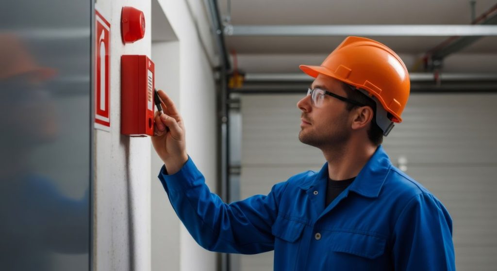 A fire safety inspection being conducted at a condominium in Ontario